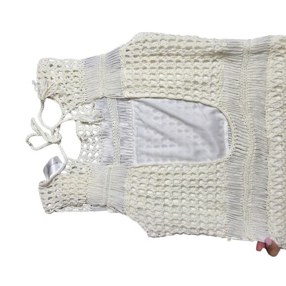 Anthropologie Line & Dot Karolina Crochet White Dress Size: M - Picture 7 of 7